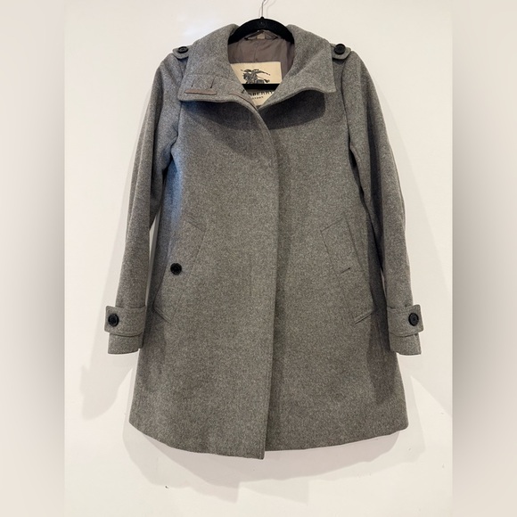 Burberry Grey Wool Chelsea Coat - Picture 1 of 9